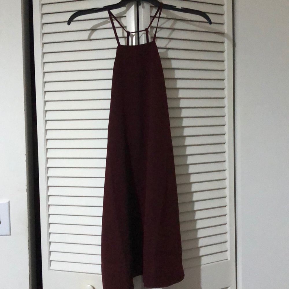 Low cut back dress with halter top